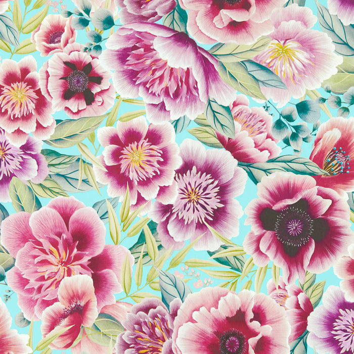 Harlequin Marsha Aqua/Peony/Magenta 112903 Wallpaper Sample HDHW112903