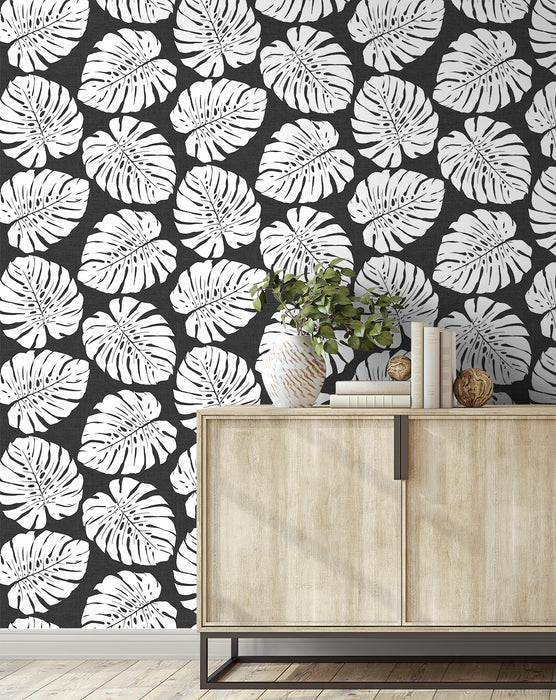 Seabrook Designs Monstera Leaf Shadow Wallpaper HG10500