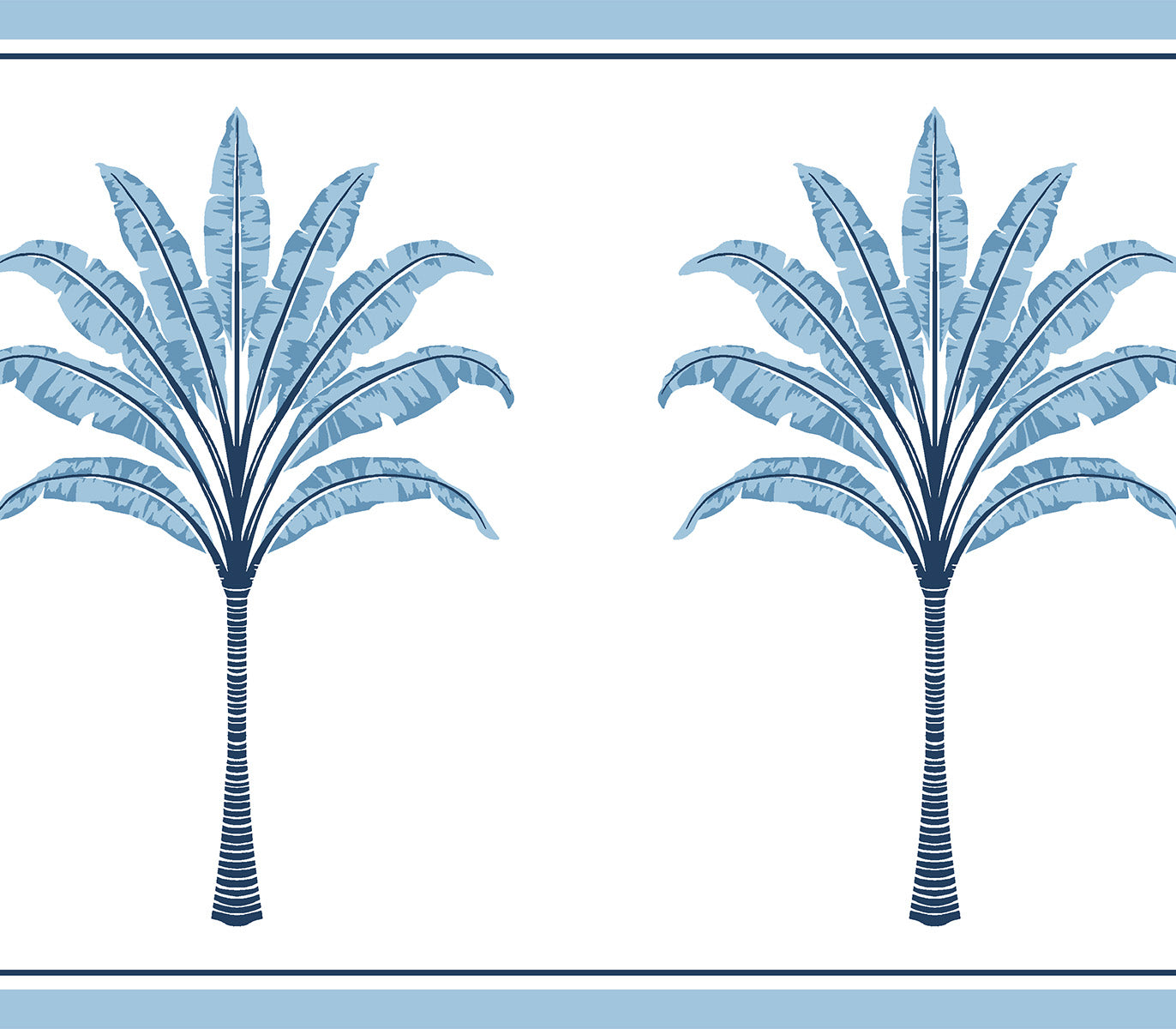 Seabrook Designs Montgomery Palm Border Blue Lake Wallpaper HG10802B