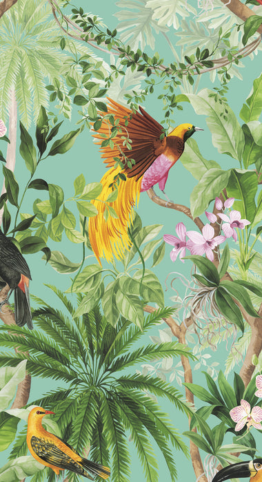 Seabrook Designs Tropical Bird Aqua Wallpaper HG10902