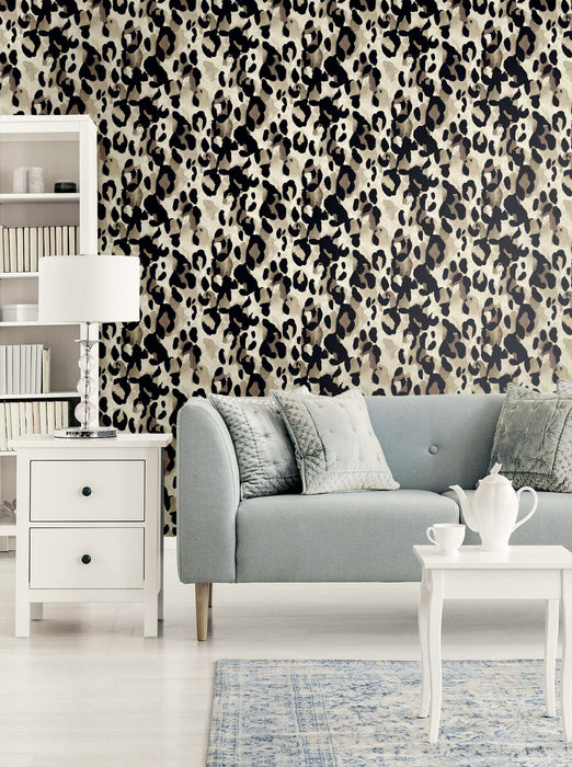 Seabrook Designs Leopard Print Kirsea Taupe Wallpaper HG11405