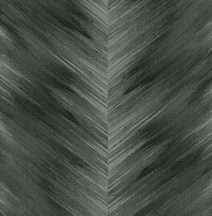 Seabrook Designs Washed Chevron Charcoal Wallpaper HG11700