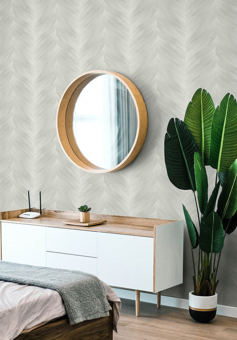 Seabrook Designs Washed Chevron Daydream Grey Wallpaper HG11708