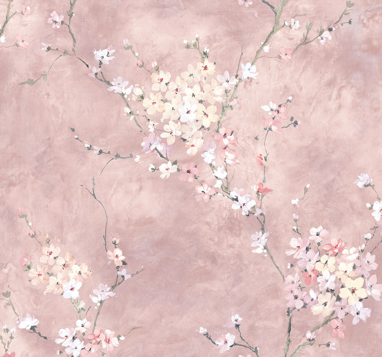 Seabrook Designs Floral Blossom Dusty Rose Wallpaper HG11801