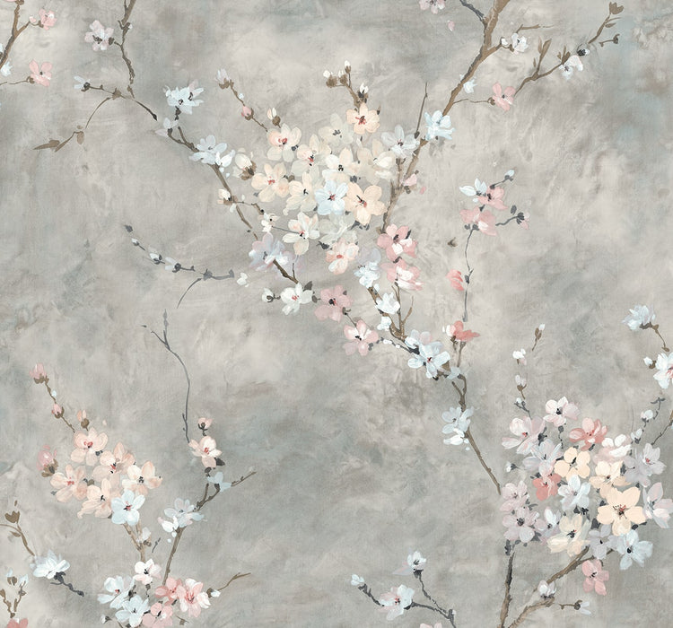 Seabrook Designs Floral Blossom Grey Wallpaper HG11808