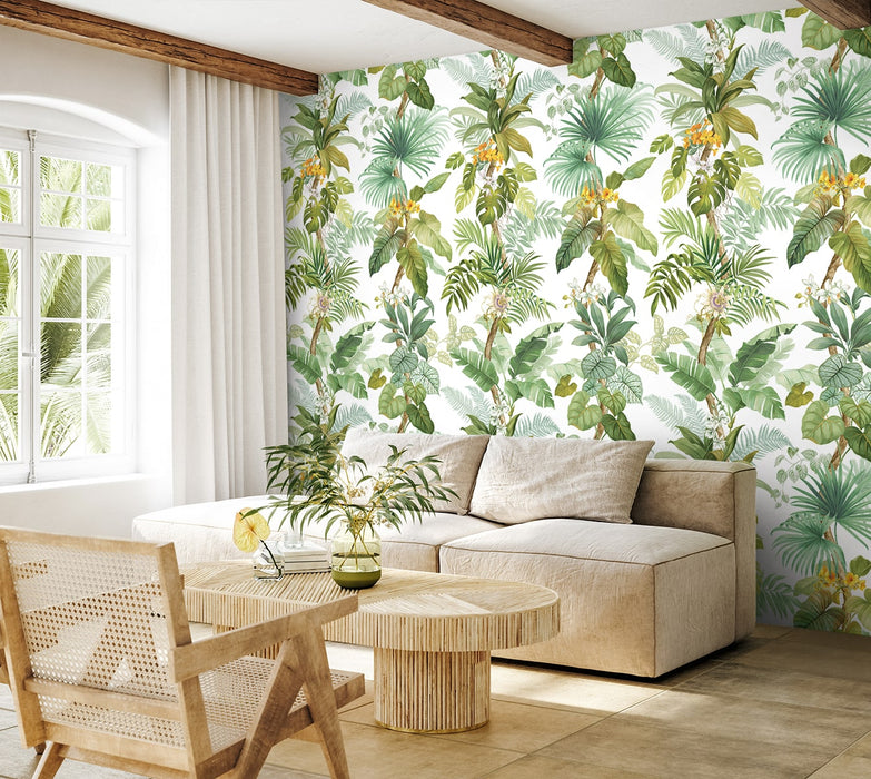 Seabrook Designs Tropical Leaf Trail Mural Greenery Wallpaper HG12304M