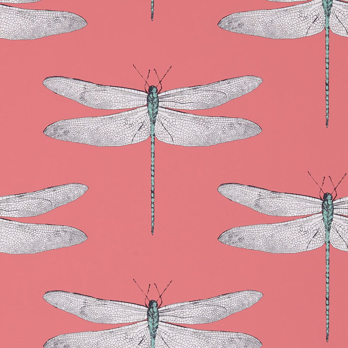 Harlequin Demoiselle Coral/Mint 111245 Wallpaper Sample HGAT111245