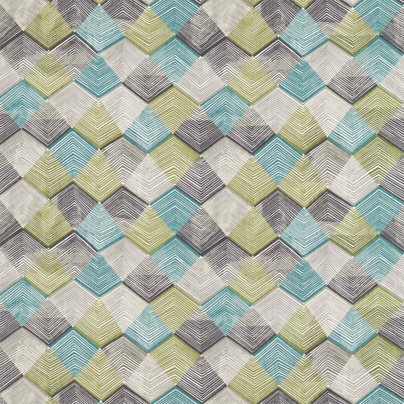 Harlequin Rhythm Teal/Linden/Charcoal 120683 Fabric Sample HGEO120683