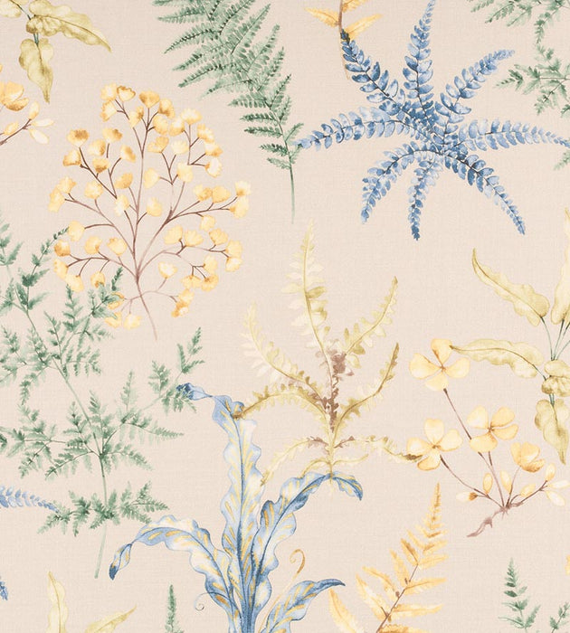 Old World Weavers Wethersfield Fern Khaki Blue Fabric HH 00033803