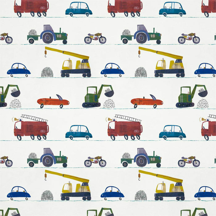 Harlequin Just Keep Trucking Tomato/Marine/Gecko 112643 Wallpaper Sample HLTF112643