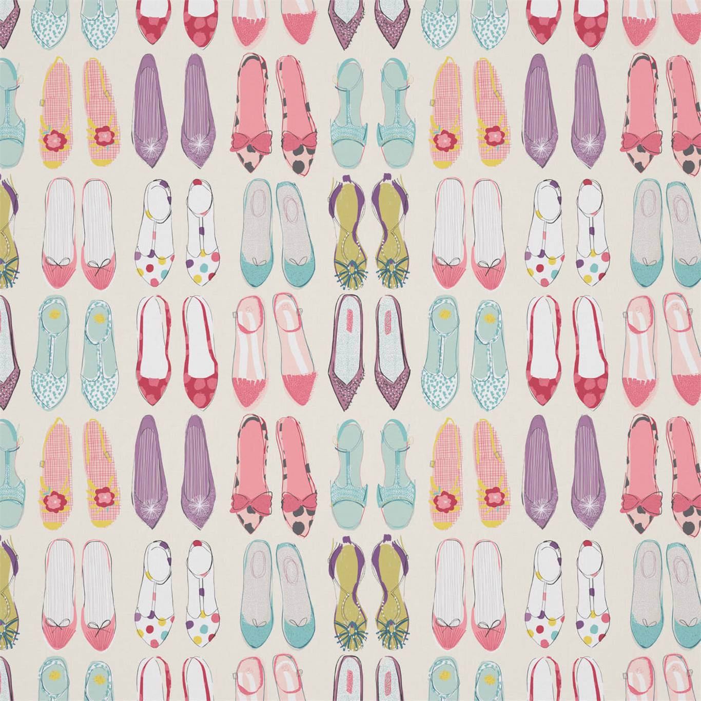 Harlequin World At Your Feet Pebble/Blossom/Sky 120943 Fabric Sample HLTF120943