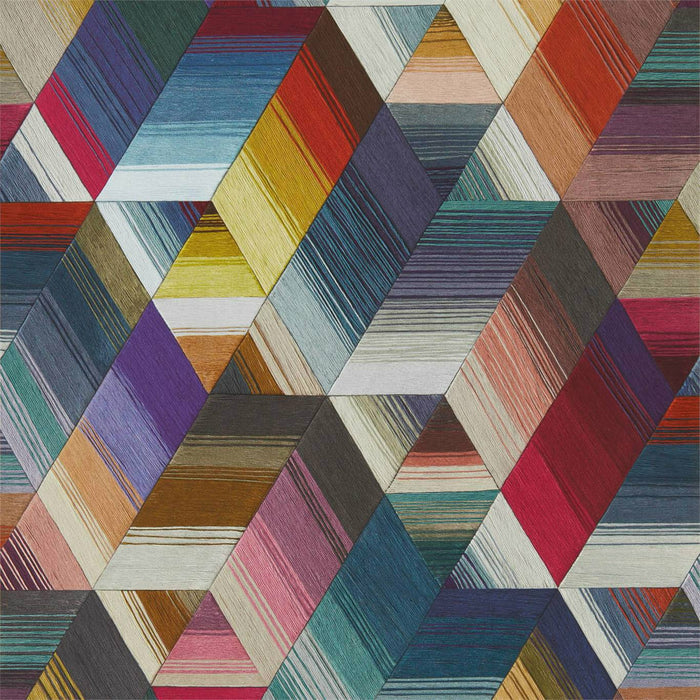 Harlequin Arccos Cerise/Neptune/Teal 111969 Wallpaper Sample HMWF111969