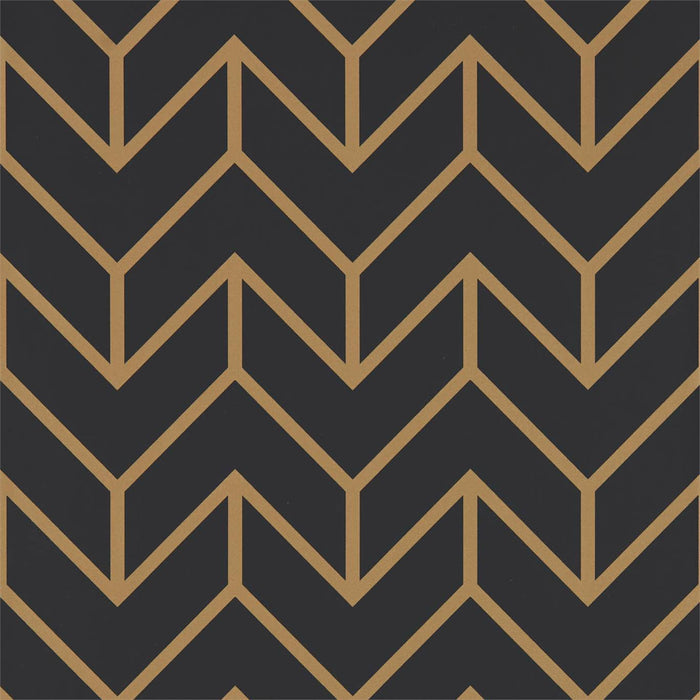 Harlequin Tessellation Graphite/Gold 111985 Wallpaper Sample HMWF111985