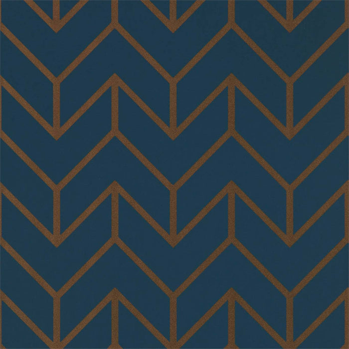 Harlequin Tessellation Marine/Copper 111986 Wallpaper Sample HMWF111986