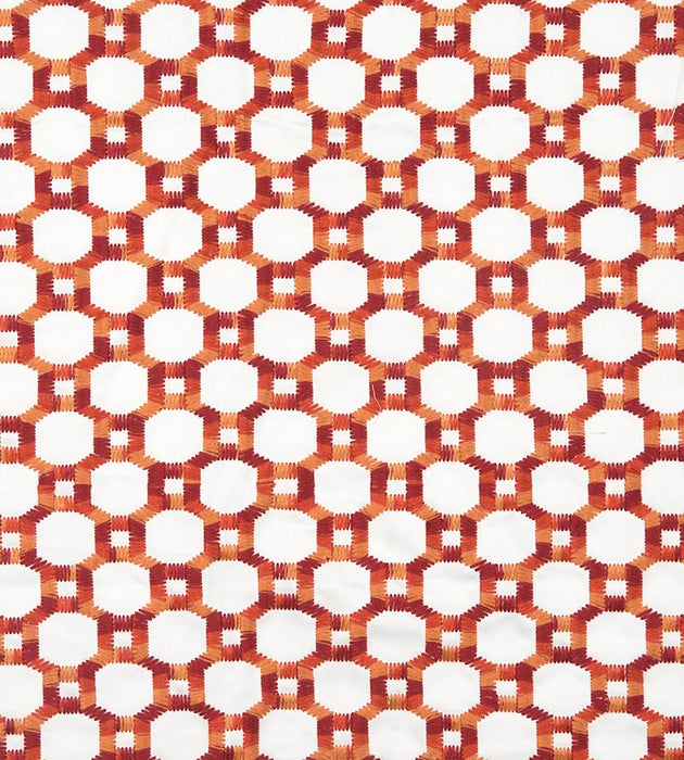 Hinson Island Trellis Red Fabric Sample HN 000442014