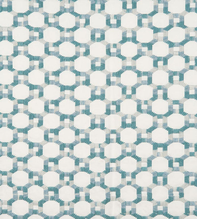 Hinson Island Trellis Aqua Fabric HN 000642014