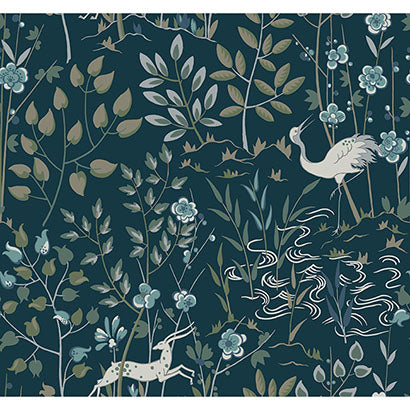 York Aspen Dark Blue Wallpaper HO2128