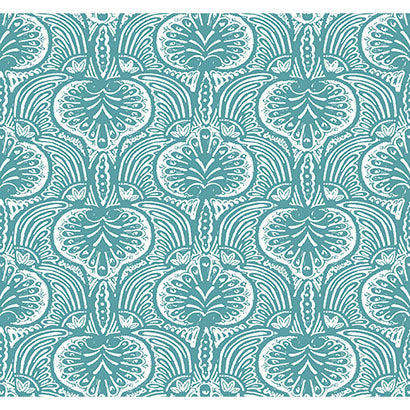 York Lotus Palm Aqua Wallpaper HO2151