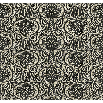 York Lotus Palm Off White & Black Wallpaper HO2155