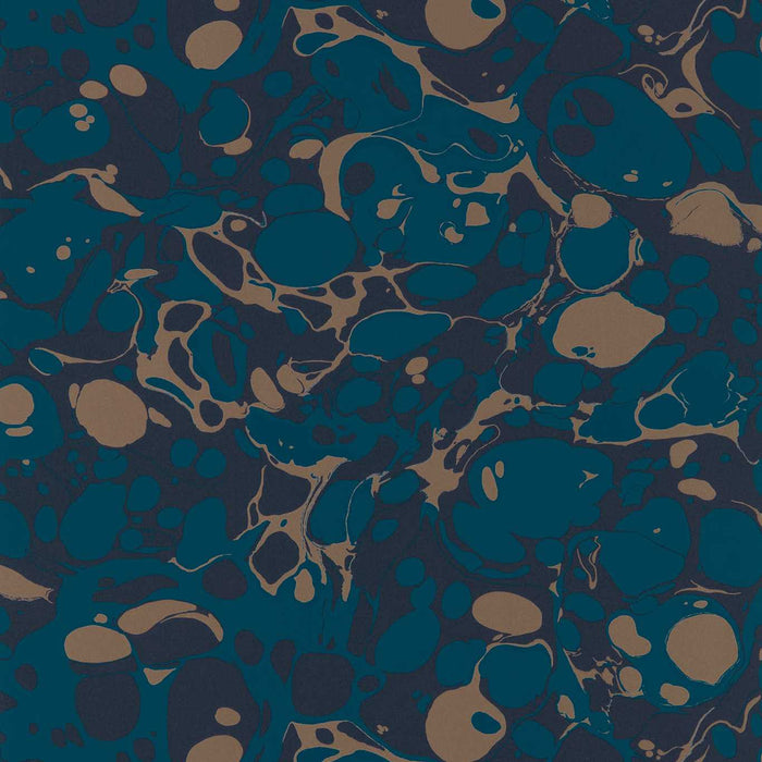 Harlequin Marble Azurite/ Copper/Japanese Ink 112837 Wallpaper Sample HQN2112837