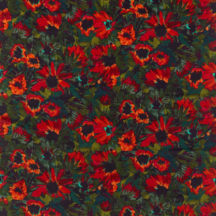 Harlequin Helianthus Vermillion/Harissa/Fig Leaf 121075 Fabric Sample HQN2121075