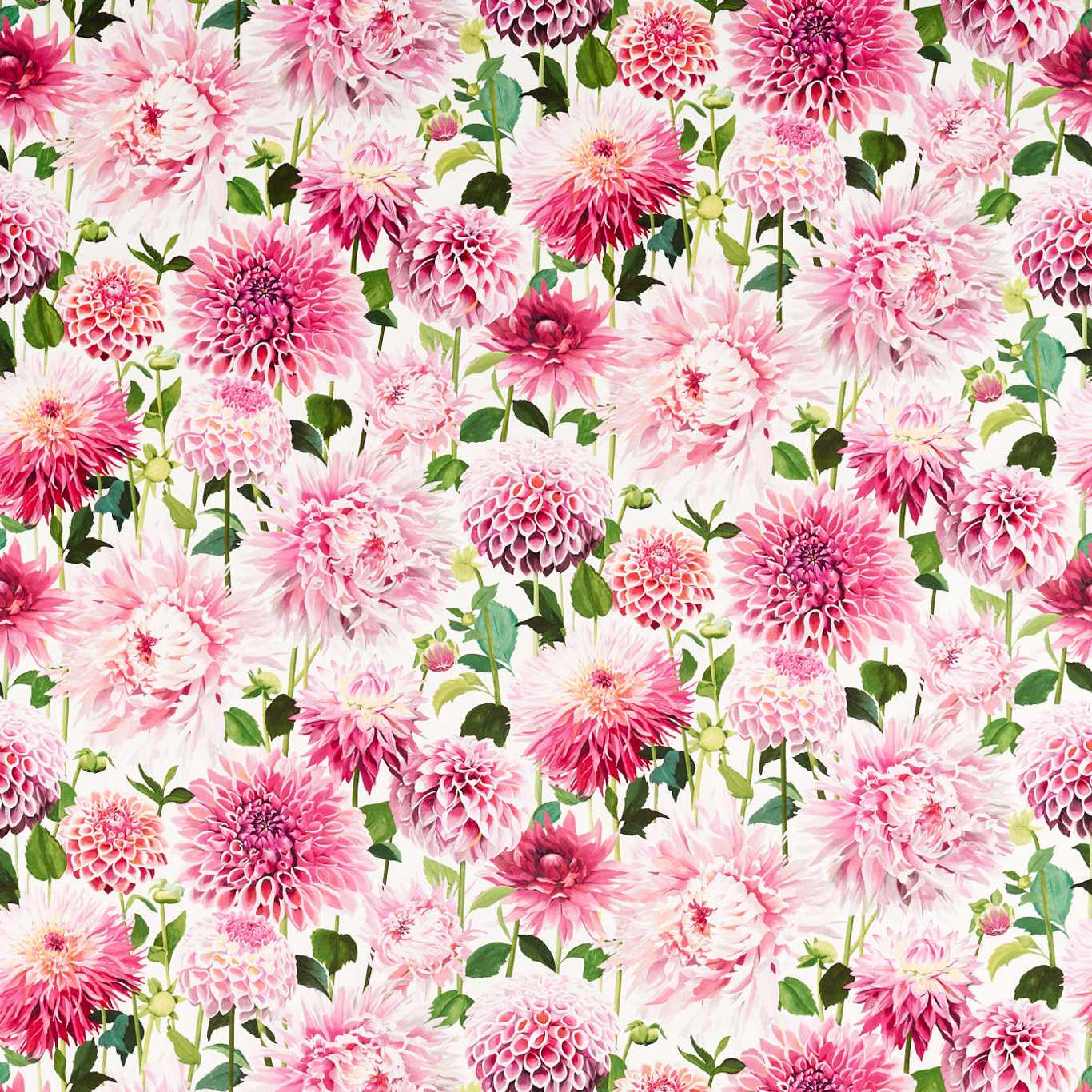 Harlequin Dahlia Blossom/Emerald/New Beginnings 121081 Fabric Sample HQN2121081