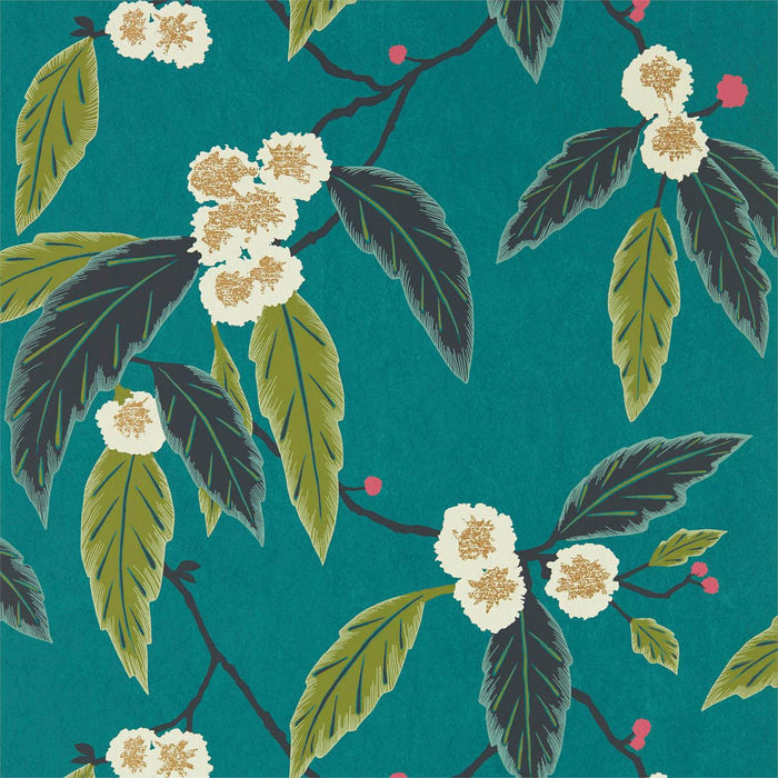 Harlequin Coppice Peacock/Azalea/Midnight 112132 Wallpaper Sample HSAW112132