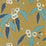 Harlequin Coppice Navy/Lagoon/Gold 112133 Wallpaper Sample HSAW112133