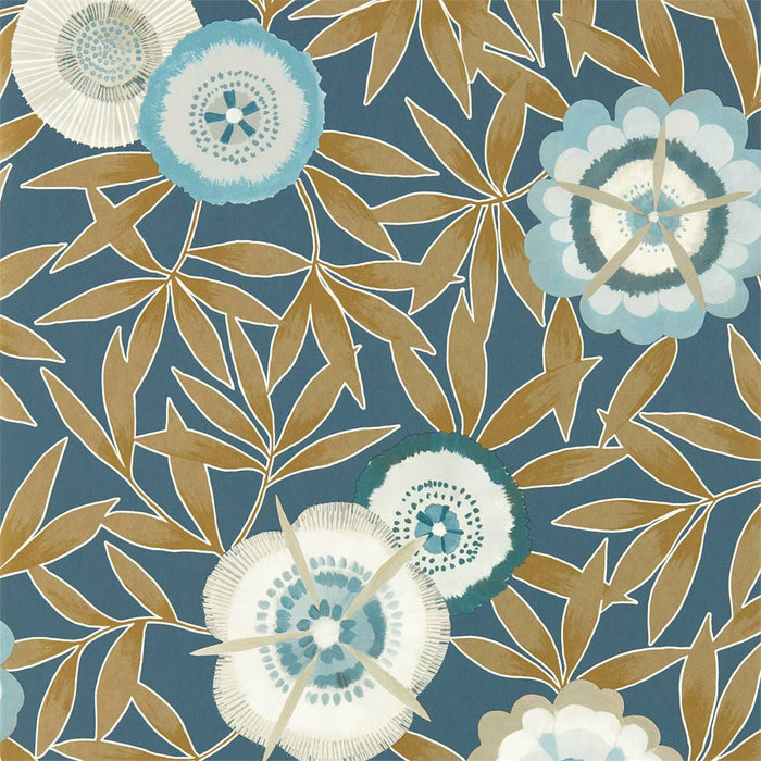 Harlequin Komovi Midnight/Gold 112160 Wallpaper Sample HSAW112160