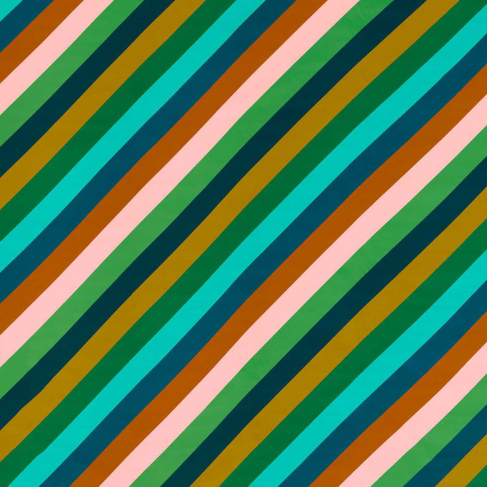 Harlequin Sherbet Stripe Emerald/Amber/Rose Fabric HSRF121193