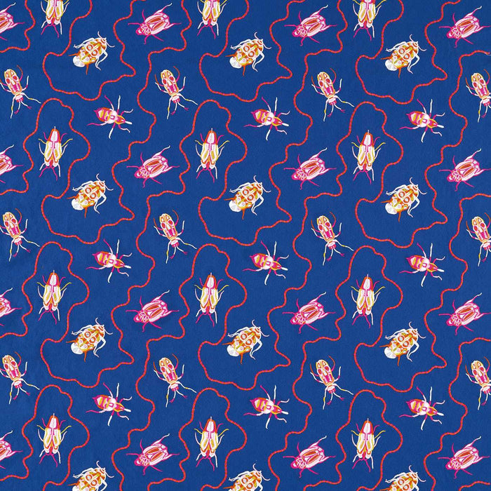 Harlequin Jewel Beetles Lapis Fabric HSRF133982