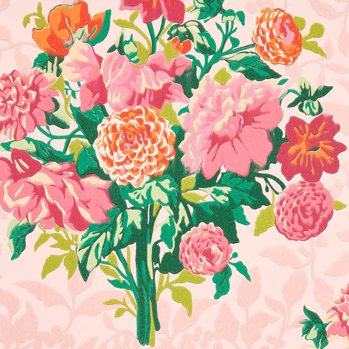 Harlequin Dahlia Bunch Rose Quartz/Spinel Wallpaper Sample HSRW113056