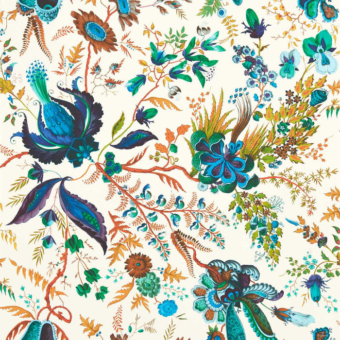 Harlequin Wonderland Floral Lapis/ Emerald/Carnelian Wallpaper Sample HSRW113067