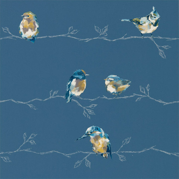 Harlequin Perisco Turquiose/Navy 111487 Wallpaper Sample HSTO111487