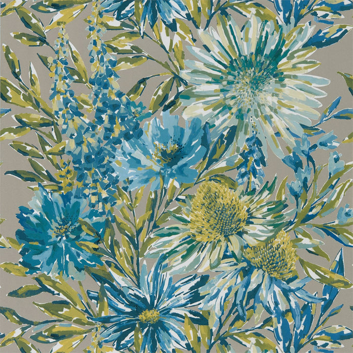 Harlequin Floreale Cornflower/Gilver 111496 Wallpaper Sample HSTO111496