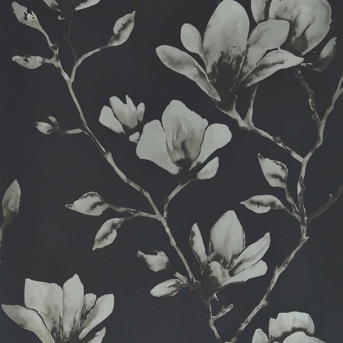 Harlequin Lotus Onyx/Silver 112602 Wallpaper Sample HTEW112602