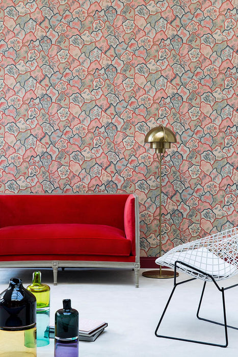 Braquenie Toile Des Indes Rouge Wallpaper BP336003