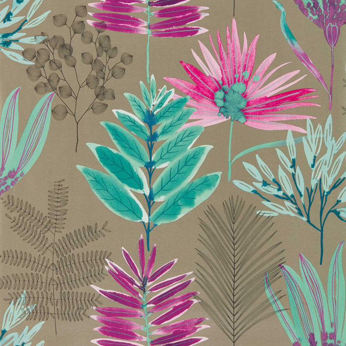 Harlequin Yasuni Lagoon/Cerise 111760 Wallpaper Sample HZAP111760