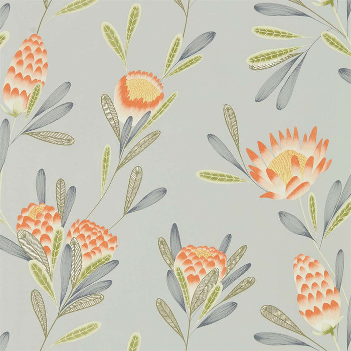 Harlequin Cayo Coral/Silver 111773 Wallpaper Sample HZAP111773