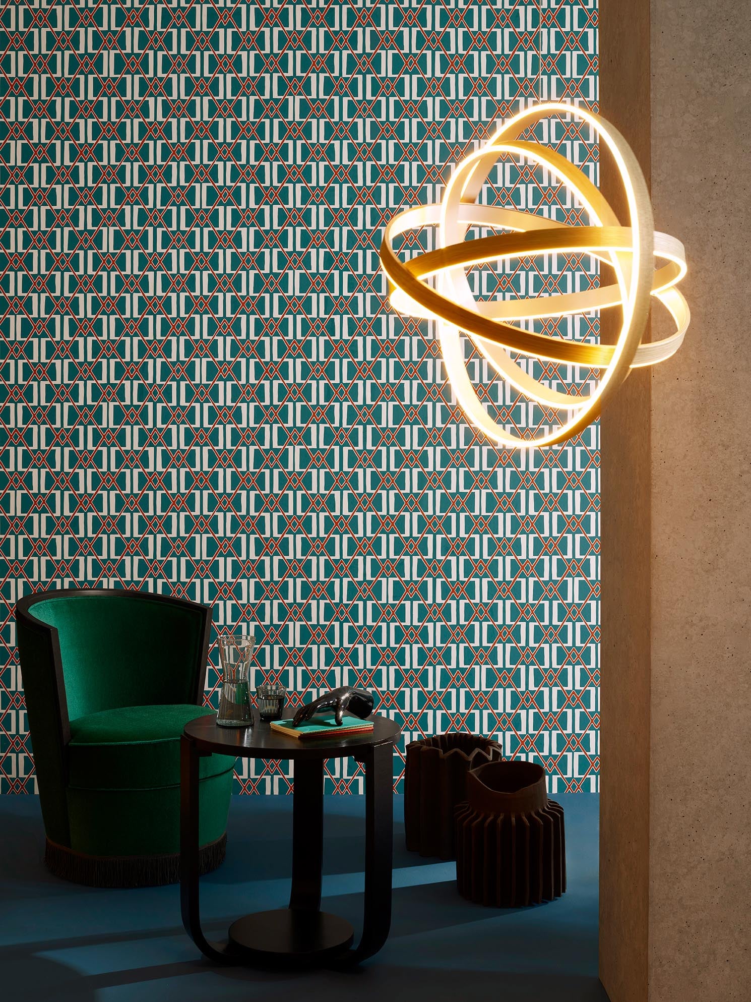 Pierre Frey Mia Vert D'Eau Wallpaper Sample FP544004