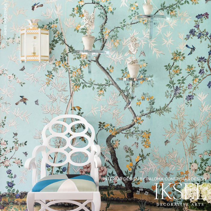 Schumacher Eastern Eden Turquoise Wallpaper IK2500