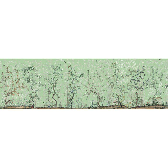 Schumacher Eastern Eden Apple Green Wallpaper IK2503