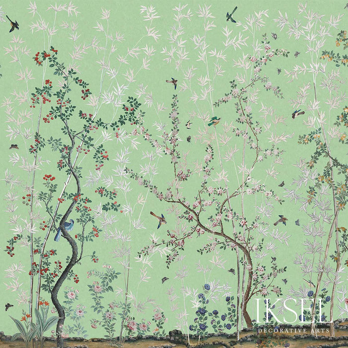 Schumacher Eastern Eden Apple Green Wallpaper IK2503