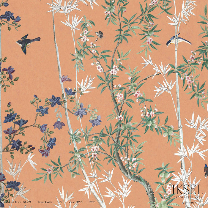 Schumacher Eastern Eden Terra Cotta Wallpaper IK2504