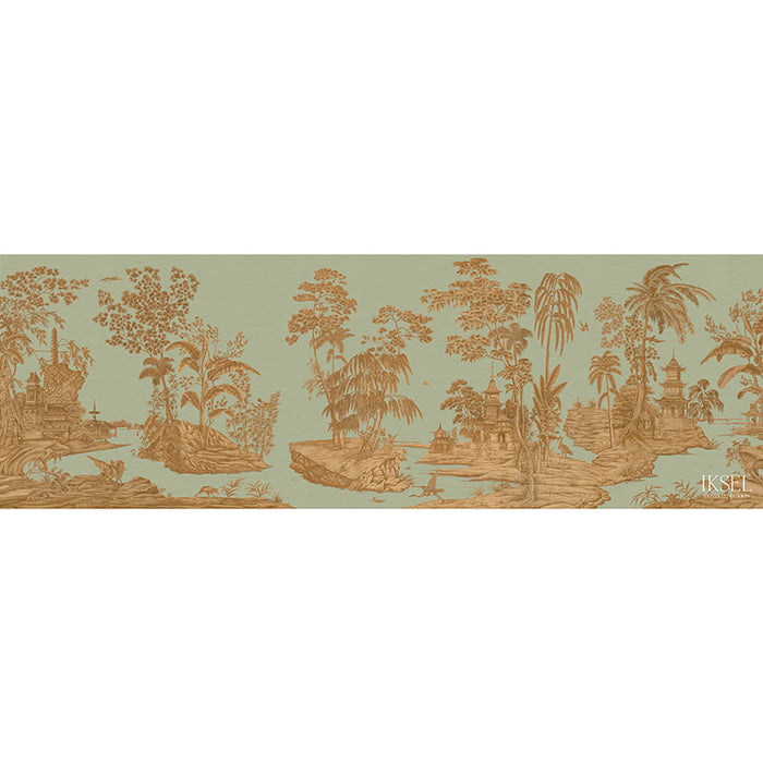 Schumacher Exotic Chinoiserie Sage Green Wallpaper IK2802