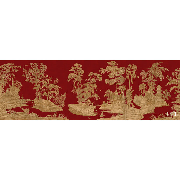 Schumacher Exotic Chinoiserie Coral Wallpaper IK2803