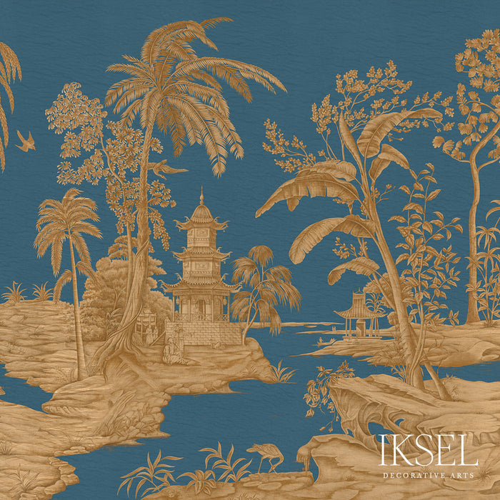 Schumacher Exotic Chinoiserie Azure Wallpaper IK2804