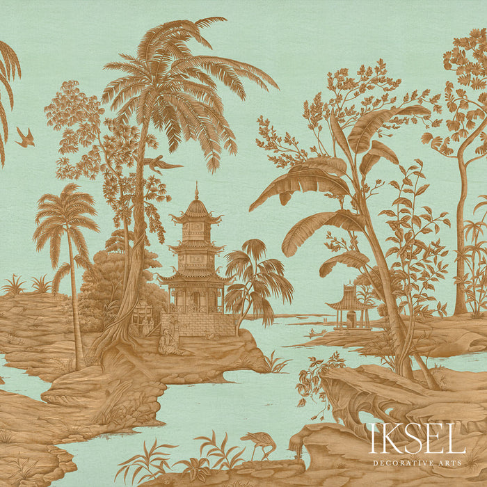 Schumacher Exotic Chinoiserie Pistachio Wallpaper IK2805