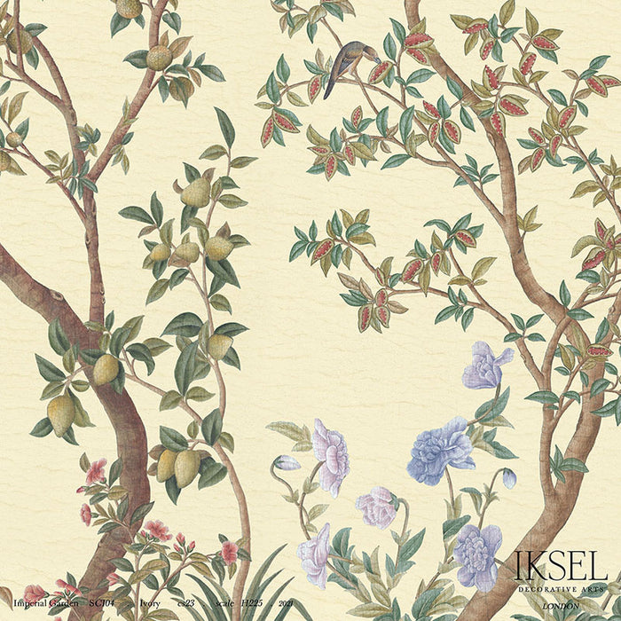 Schumacher Imperial Garden Ivory Wallpaper IK3102