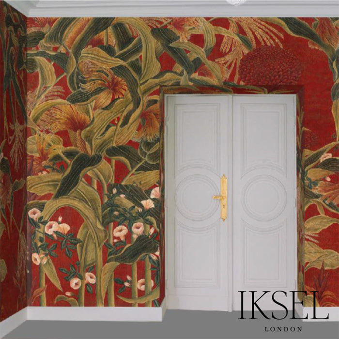 Schumacher Japanese Cornflowers Red Wallpaper IK3402